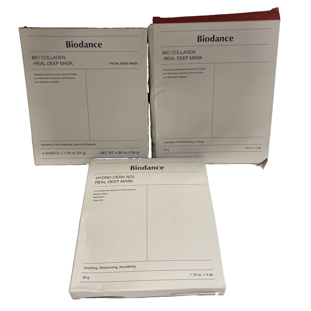 Biodance Lot 3 boxes masks Bio Collagen Real Deep & Hydro Cera-Nol New
